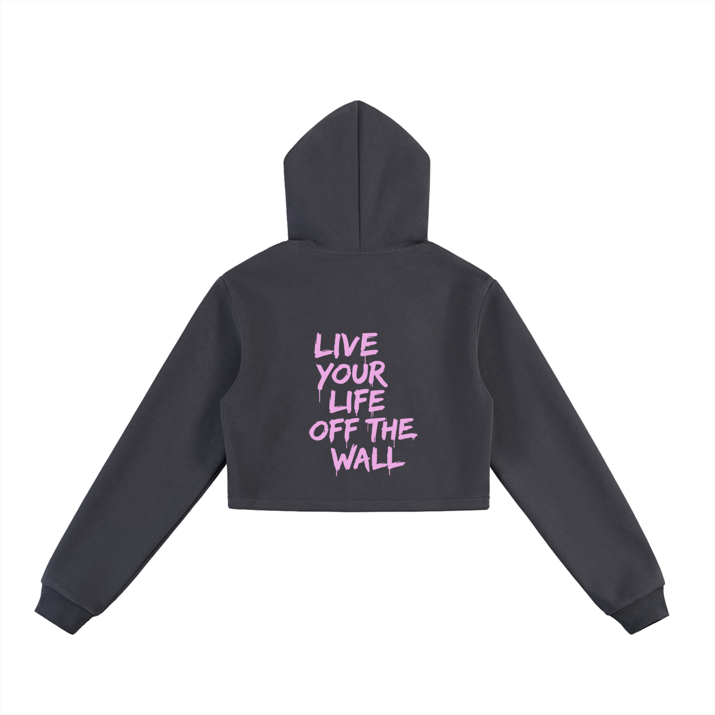 Off The Wall Cropped Zip-Up Hoodie