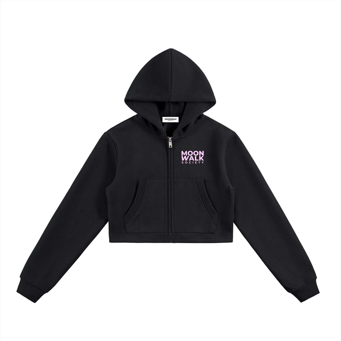 Off The Wall Cropped Zip-Up Hoodie