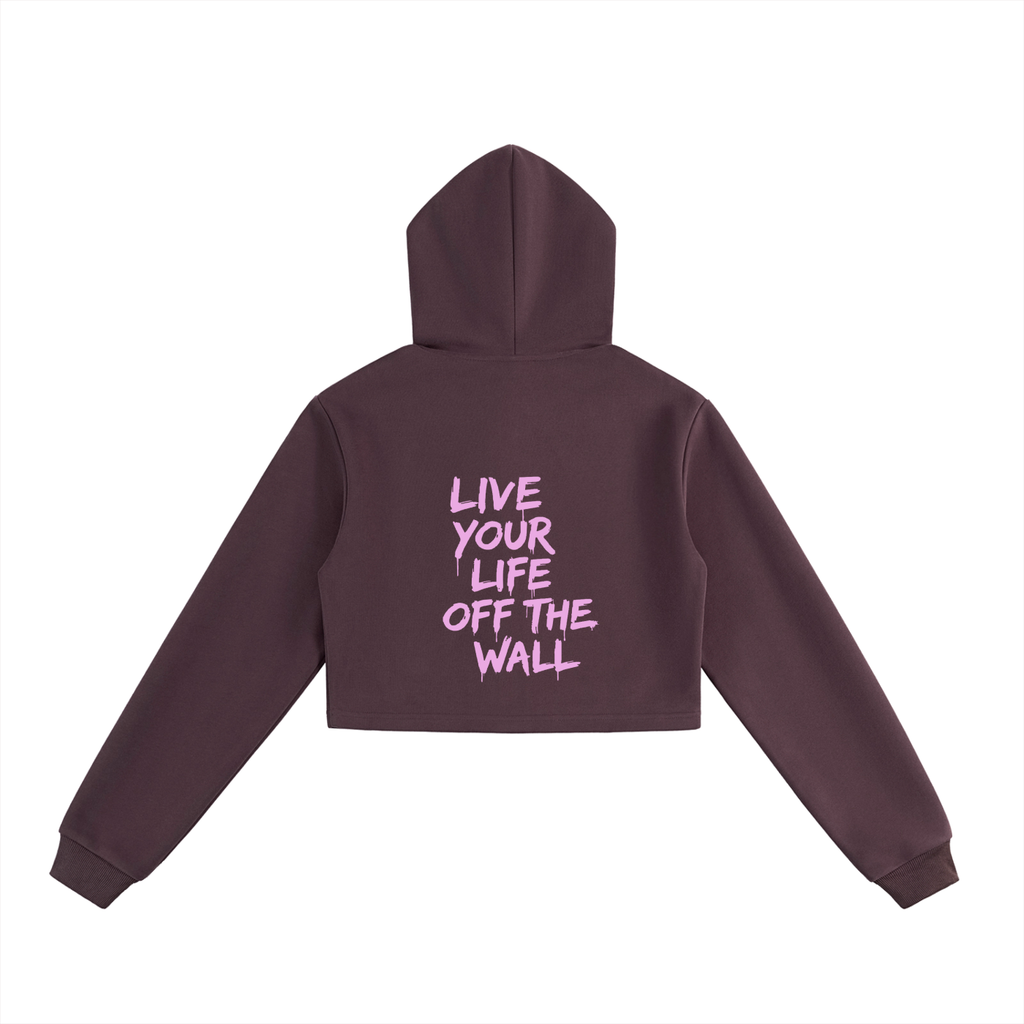 Off The Wall Cropped Zip-Up Hoodie
