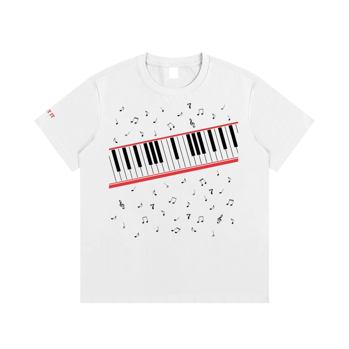 Beat It Piano Tee - White