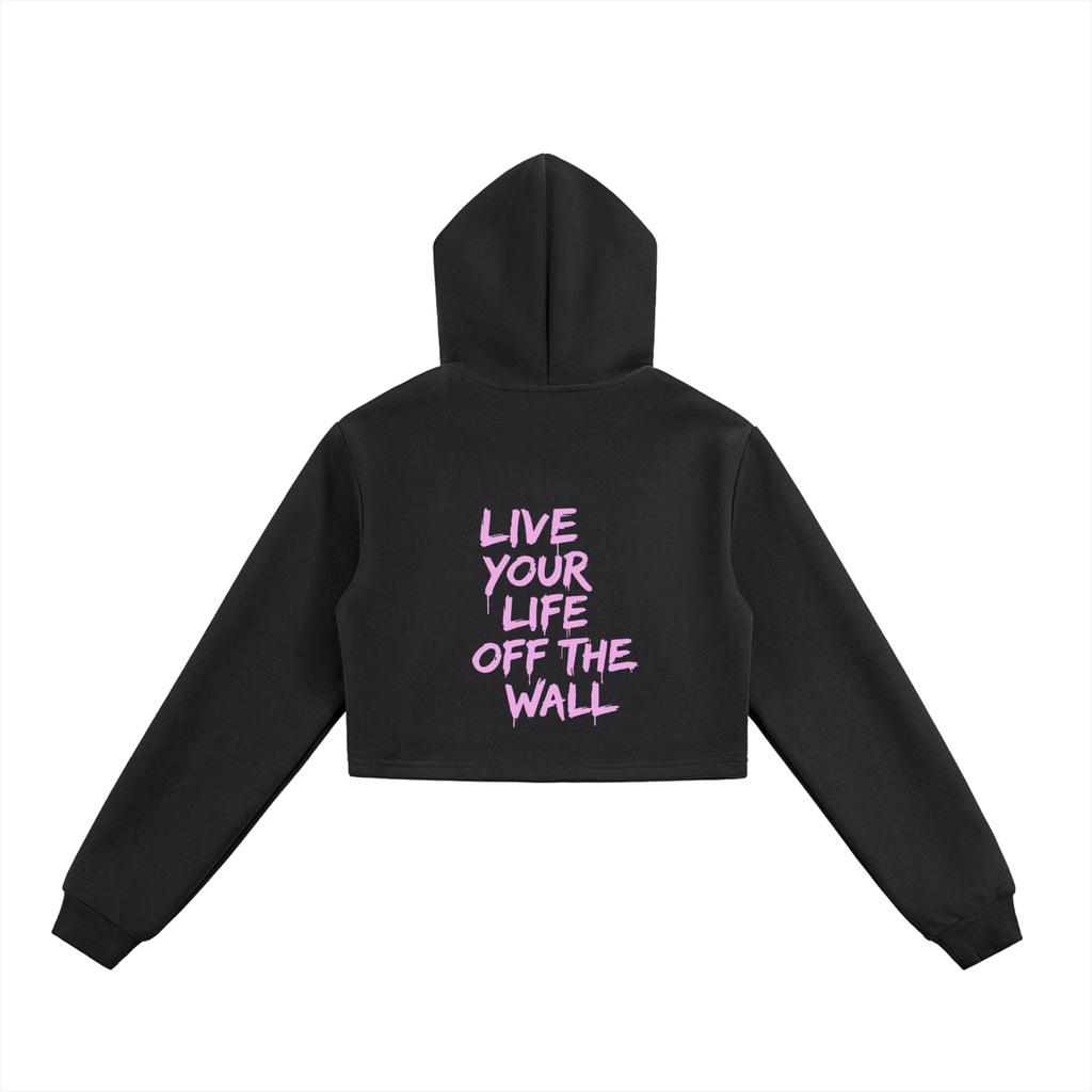 Off The Wall Cropped Zip-Up Hoodie