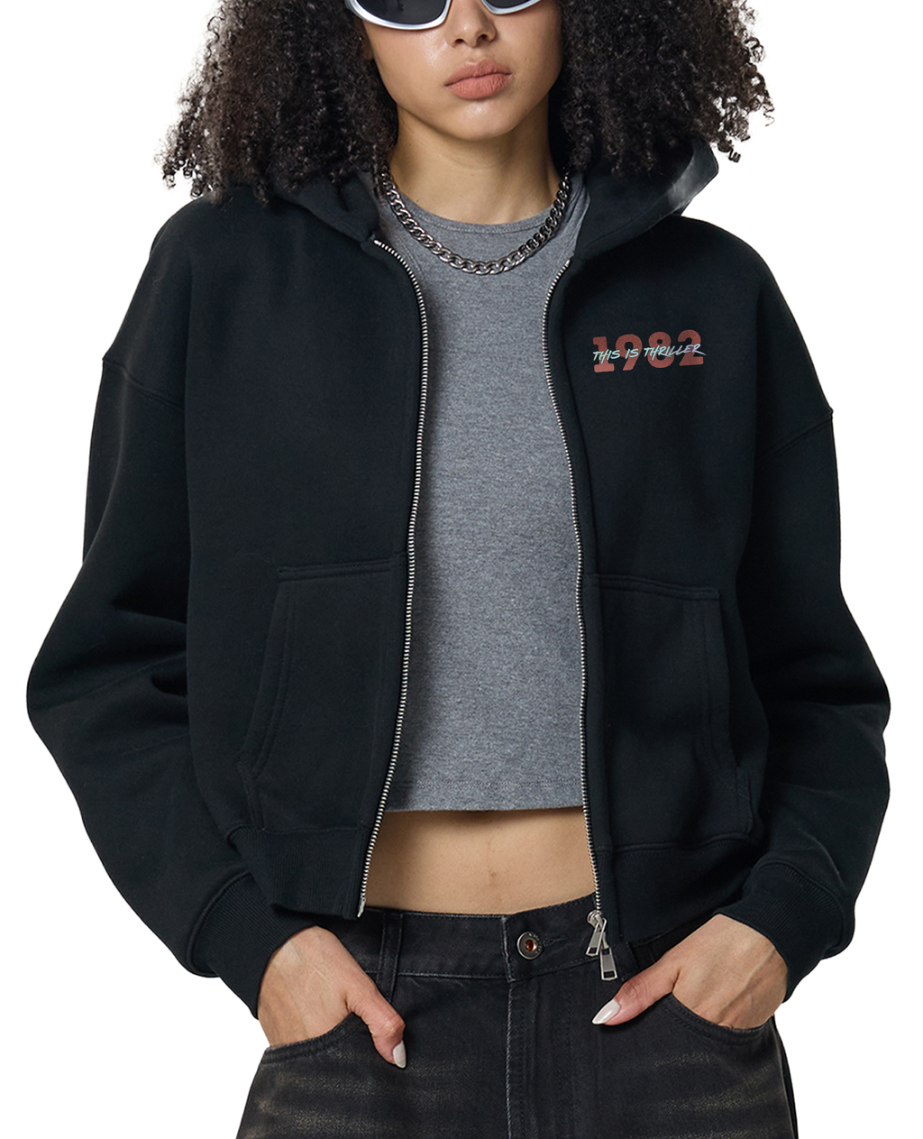 1982 Thriller Vintage Zip-Up Hoodie