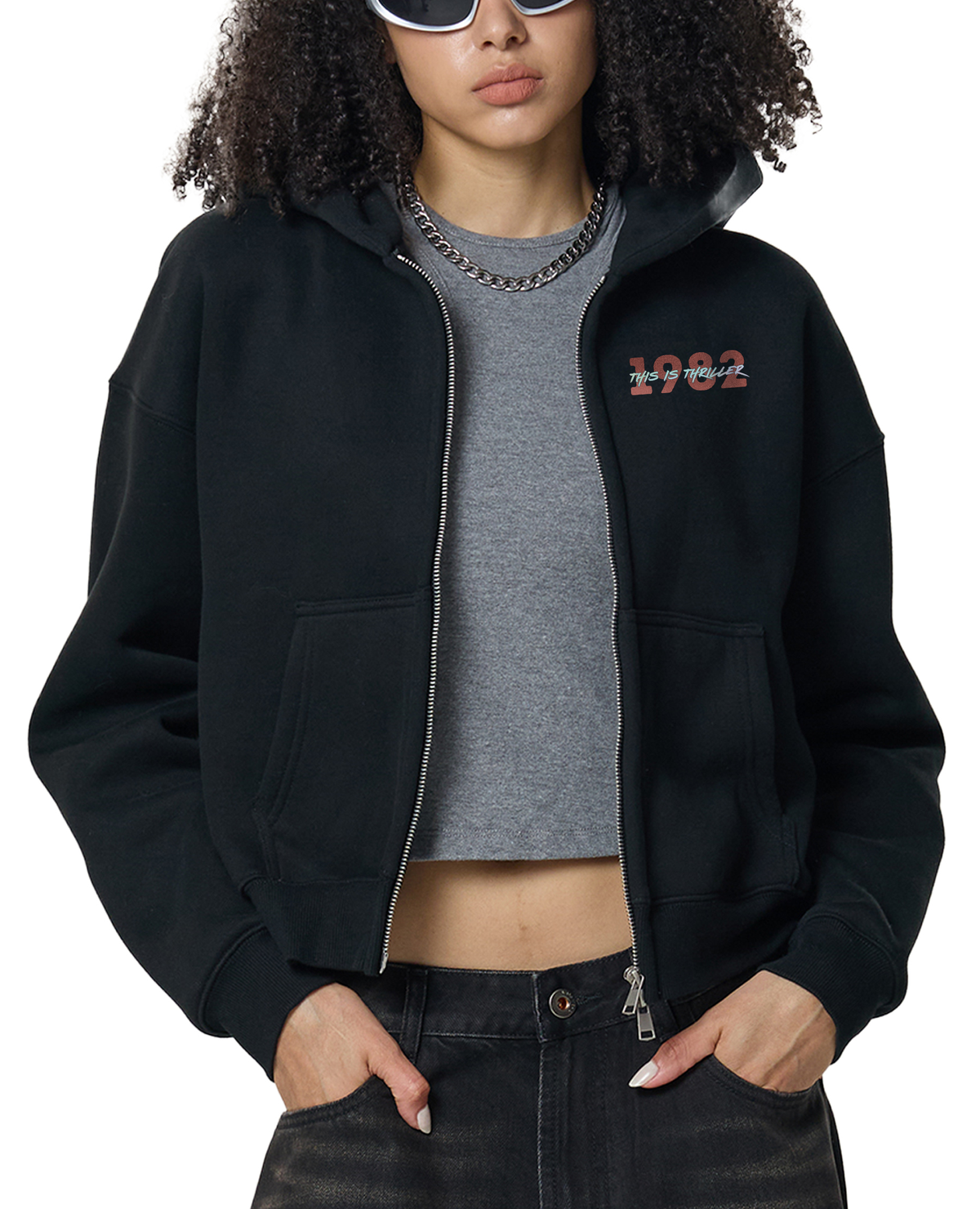 1982 Thriller Vintage Zip-Up Hoodie