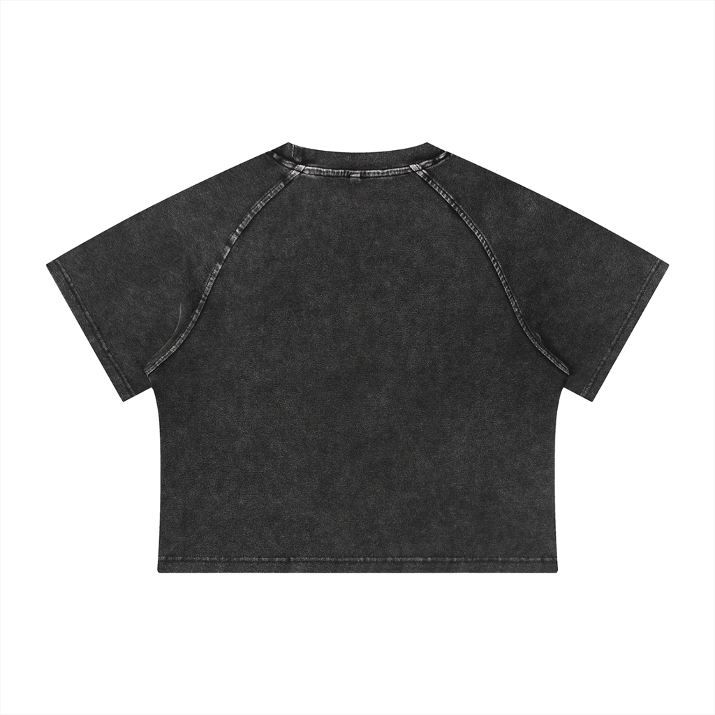 Sunset Driver Vintage Crop Tee - Black