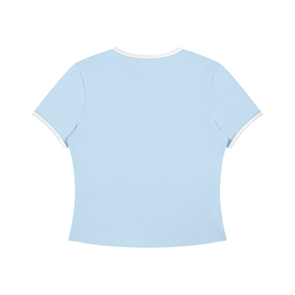 Beat It "Amour" Baby Tee - Blue/White