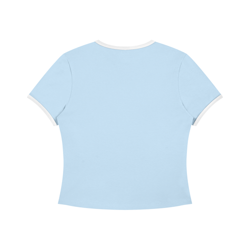 Beat It "Amour" Baby Tee - Blue/White