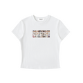 White t-shirt with 'DANGEROUS' text in colorful letters on a white background