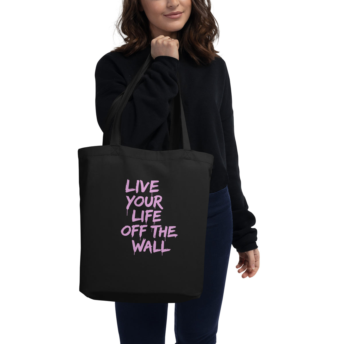 Live-your-life-off-the-wall-tote-michael-jackson-bag-green-vintage-ecofriendly-1
