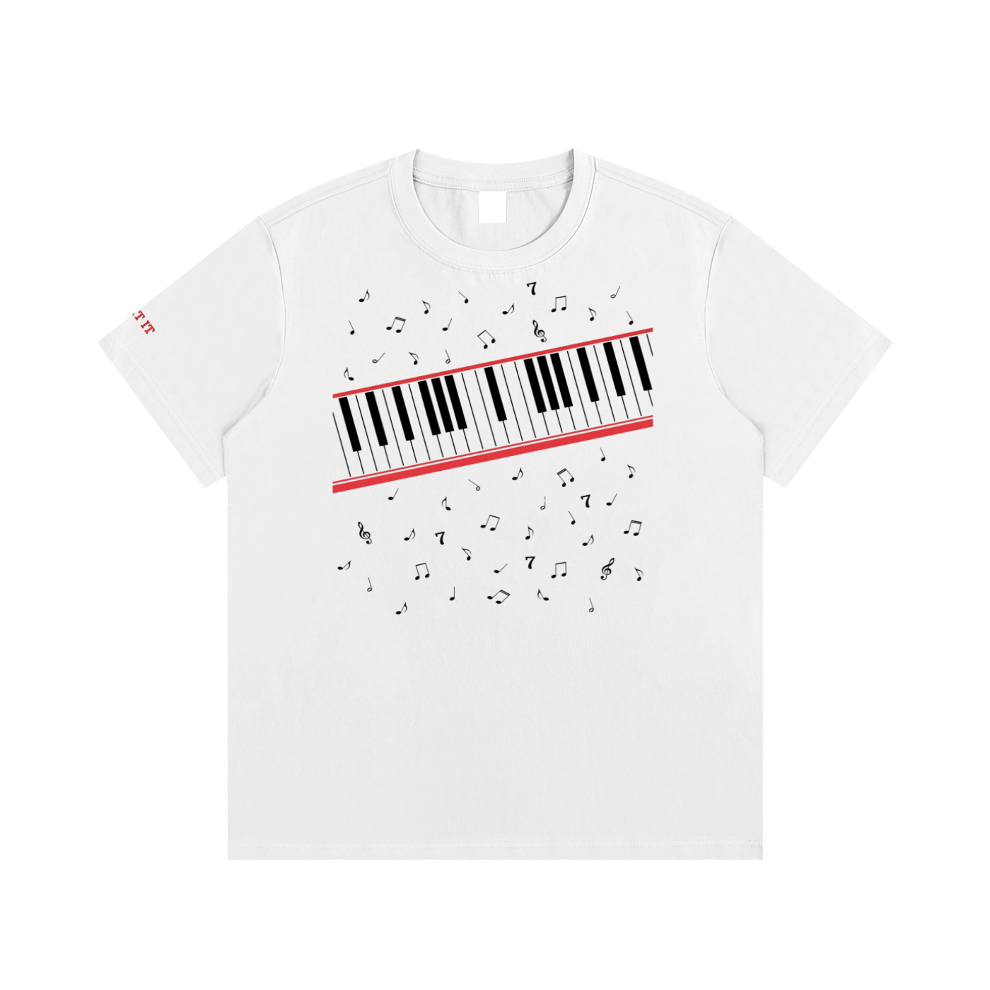 Beat It Piano Tee - White