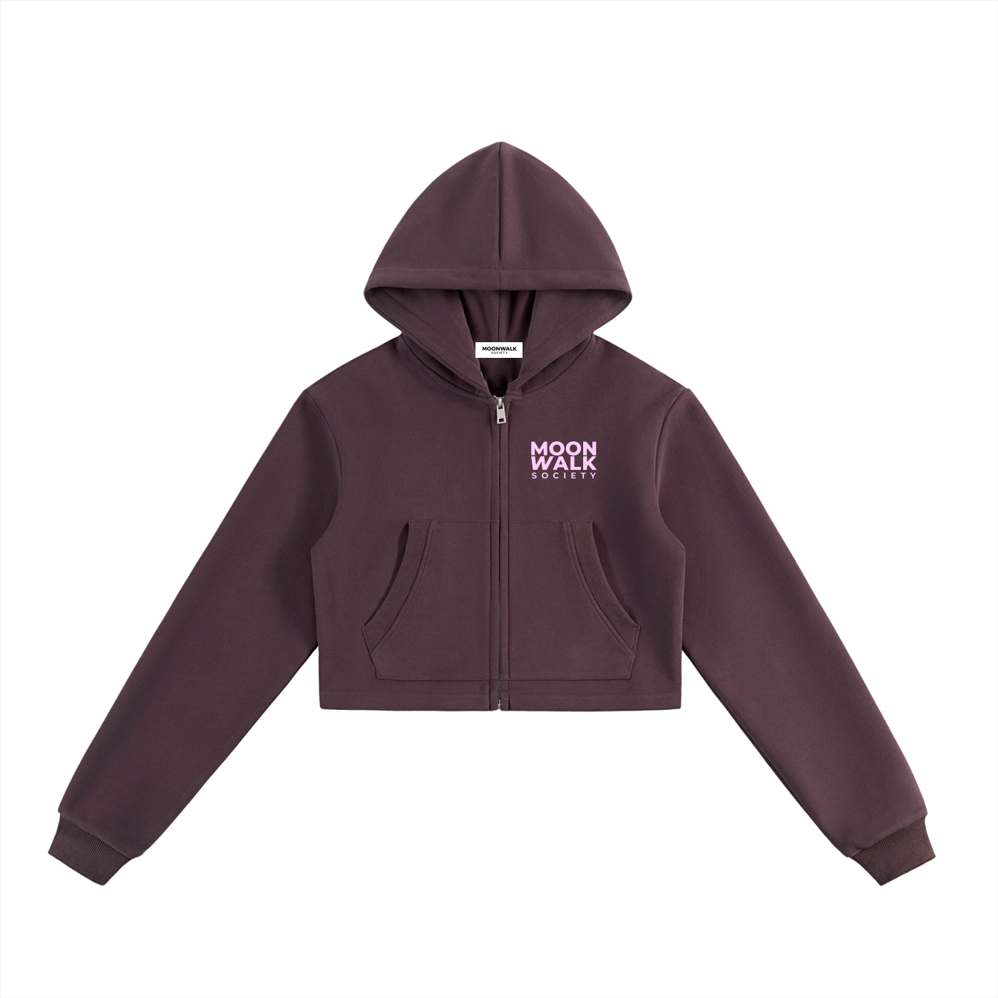 Off The Wall Cropped Zip-Up Hoodie