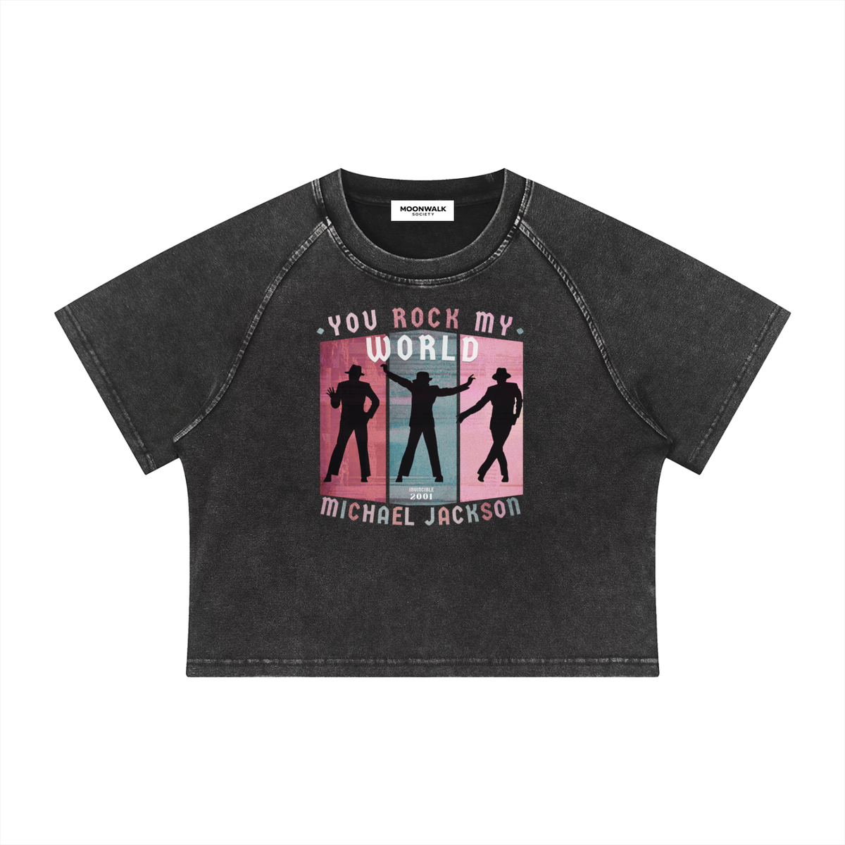 You Rock My World - Vintage Crop Tee - Gray