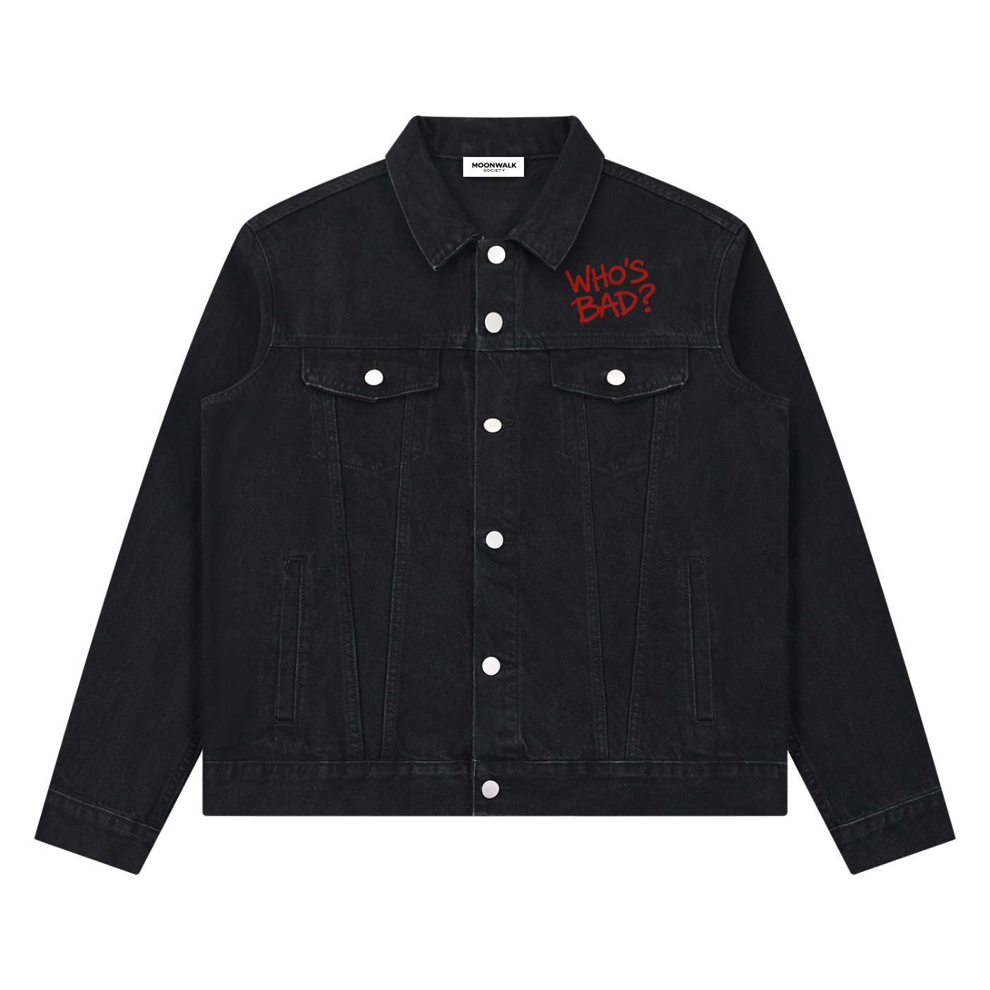 WHO'S BAD? - Vintage Denim Jacket - Black