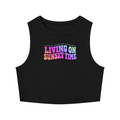Sunset Time - Crop Tank - Black