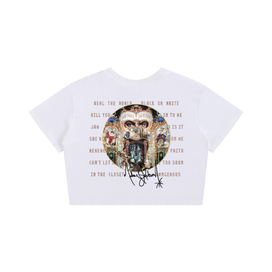 dangerous michael jackson cropped tee white