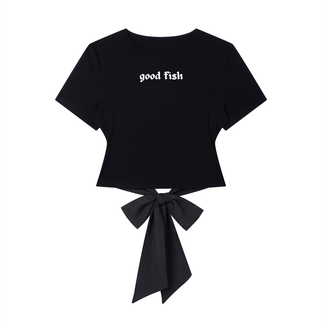 Good Fish Tie-Back Top - Black