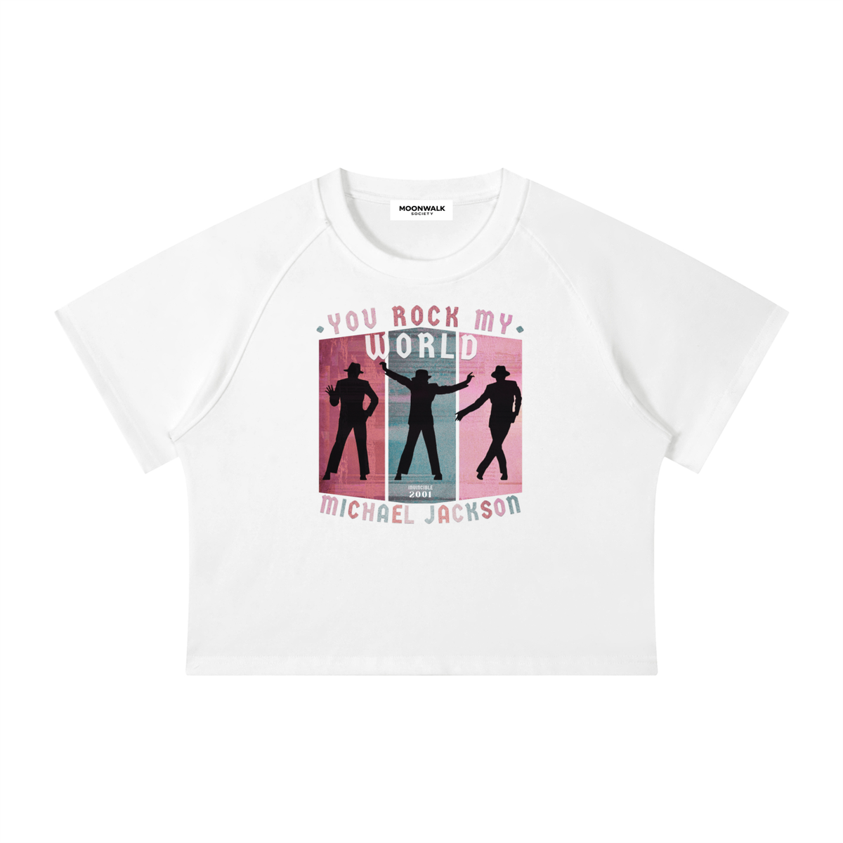 You Rock My World - Vintage Crop Tee - White