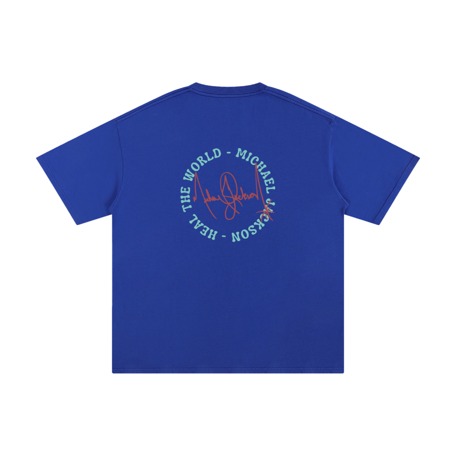heal the world michael jackson signature tee blue