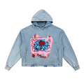 michael jackson beat it distressed vintage hoodie blue