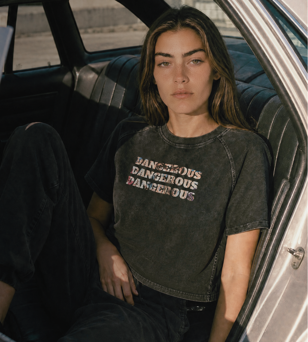 Dangerous Vintage Crop Tee - Black