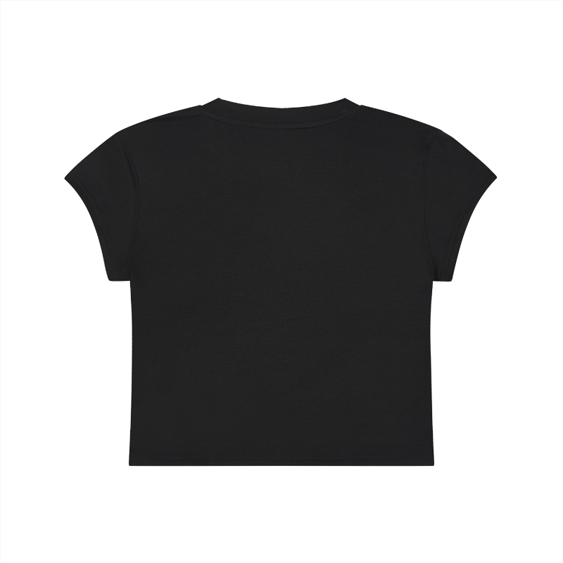 Black t-shirt on a white background