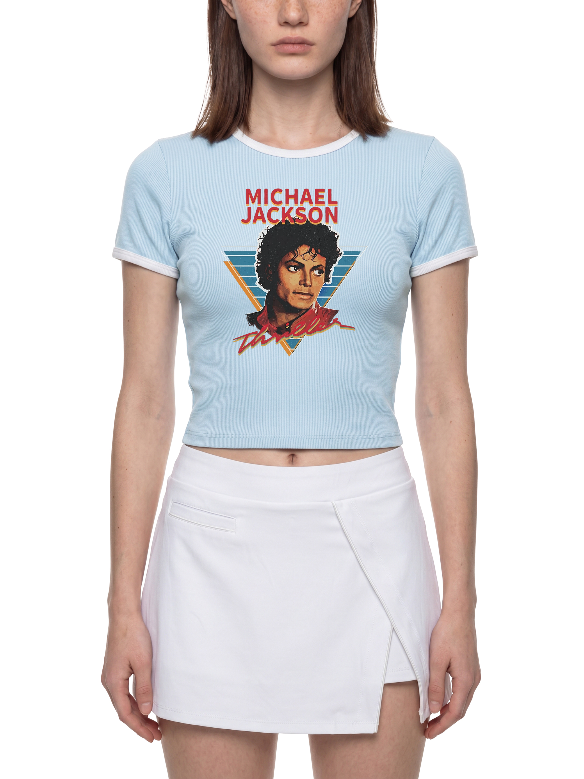 Vintage Thriller - Light Blue Baby Tee