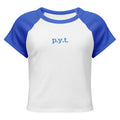womens pyt blue embroidered top michael jackson